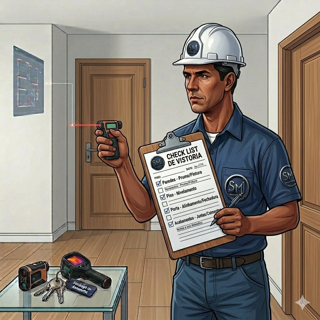 Ilustração de vistoria de recebimento